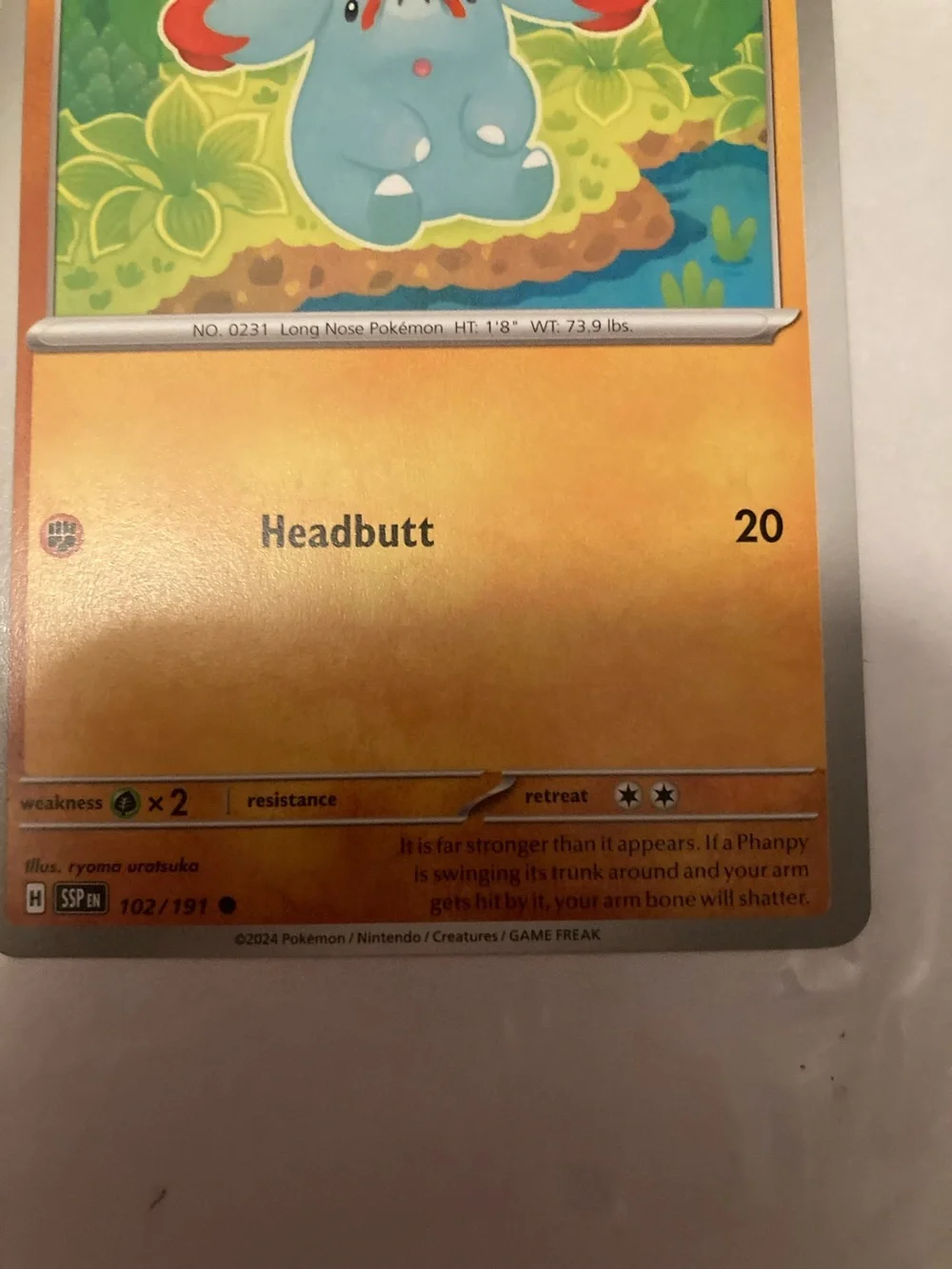 Pokemon Phanpy Trading Card - Blue and Orange